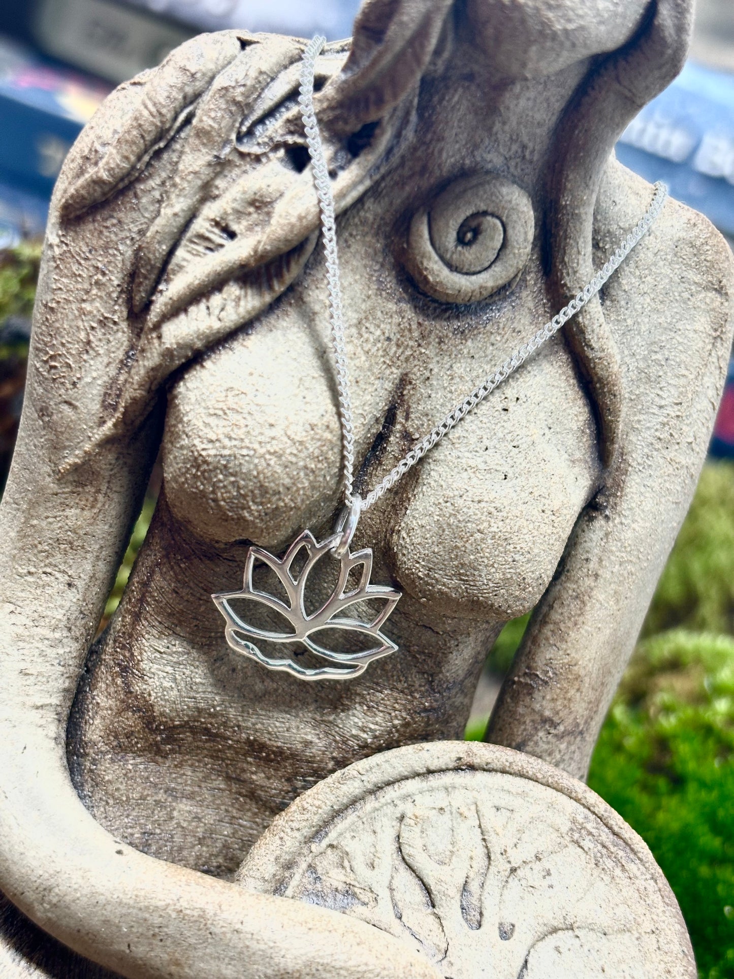 Sterling Silver Lotus Flower Necklace