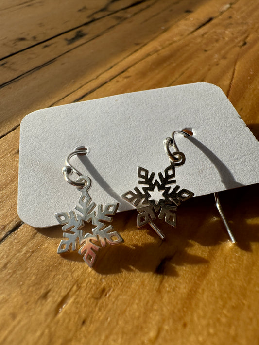 Sterling Silver Snowflake Earrings