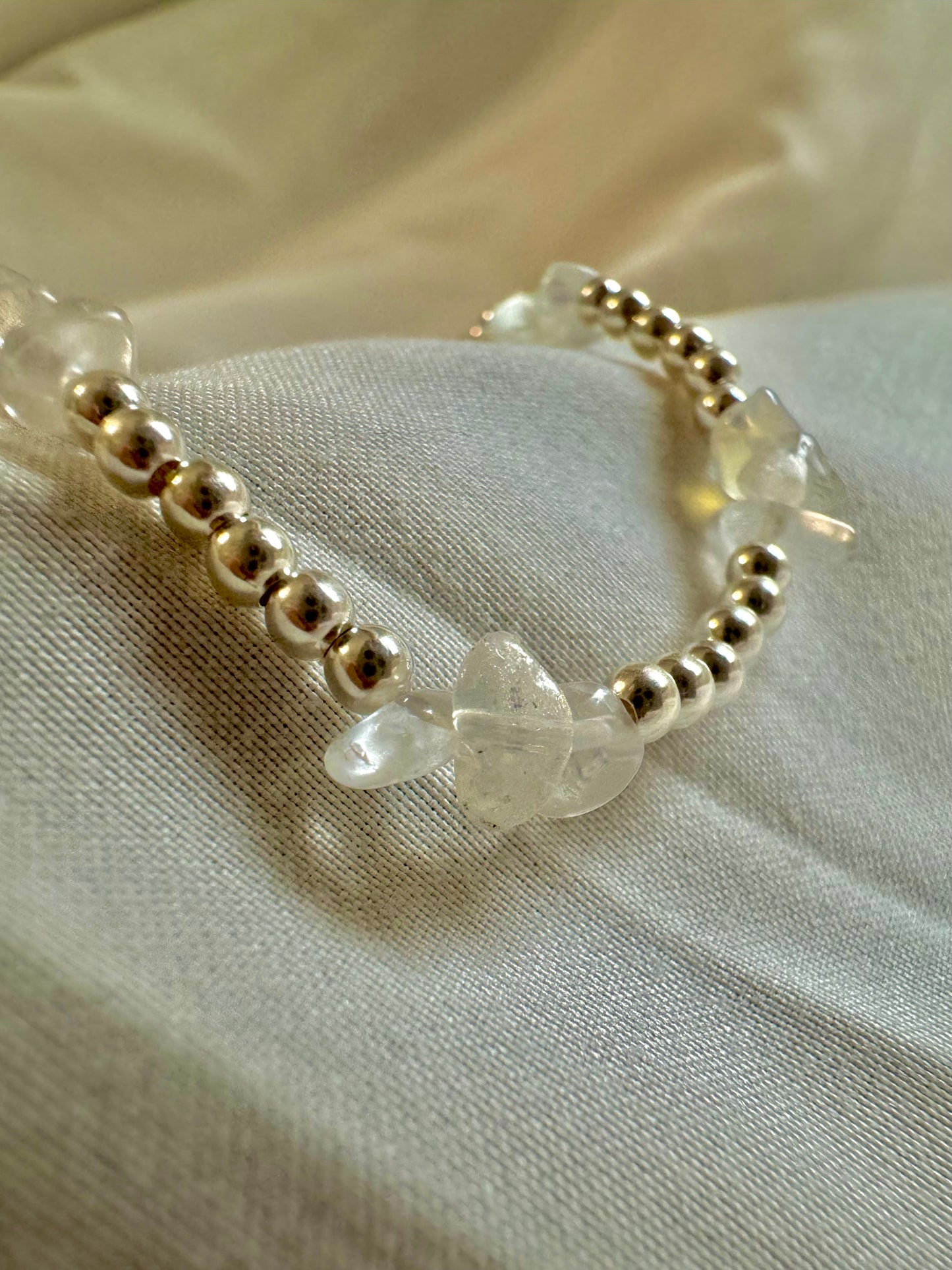 Opalite Gemstones & Sterling silver beaded Bracelet