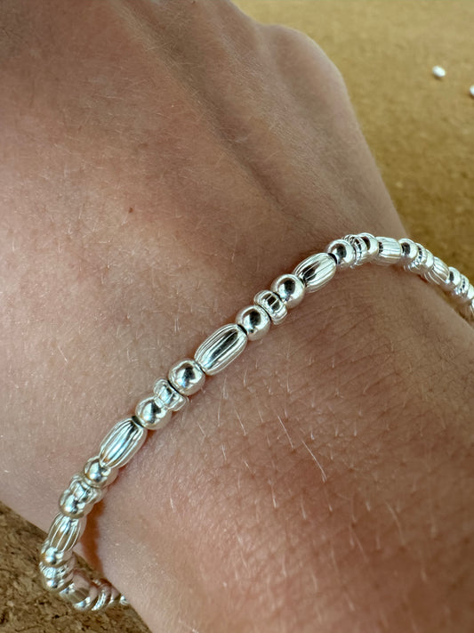 Sterling Silver Corrugated Bracelet