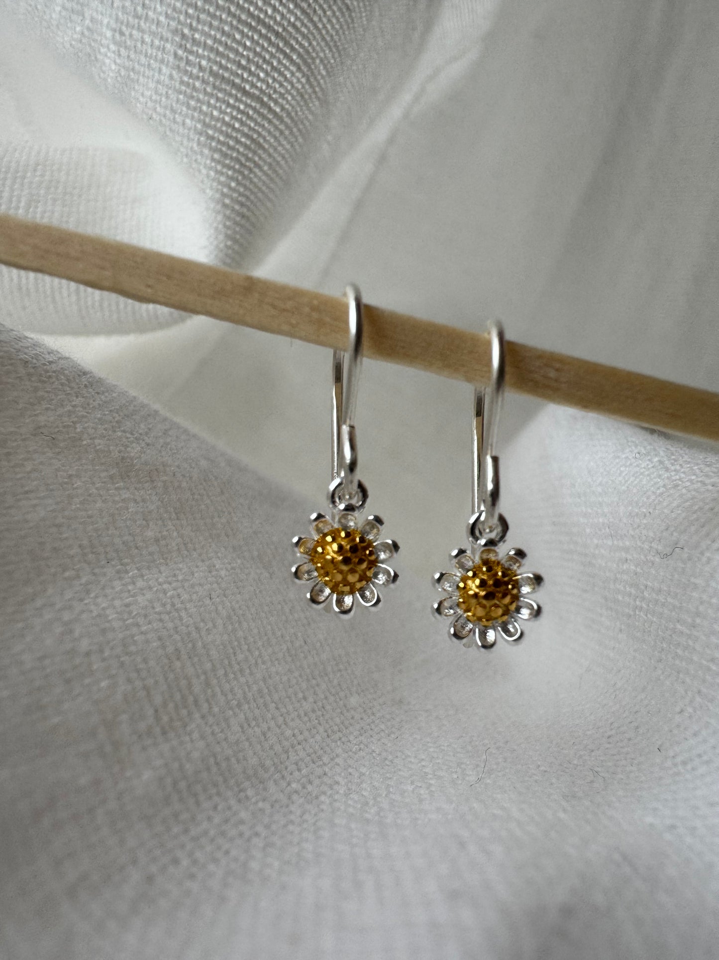 Sterling Silver Daisy Earrings