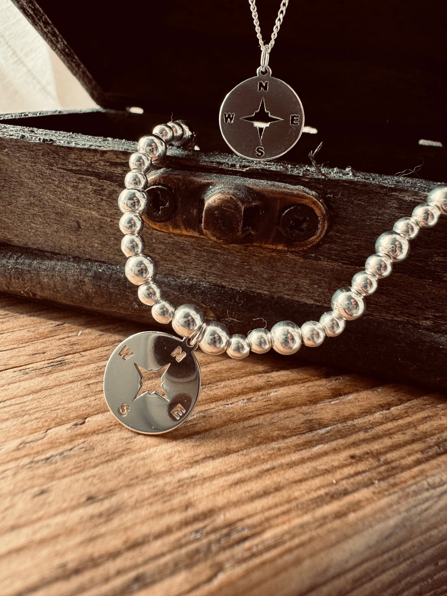 Sterling Silver Compass Bracelet