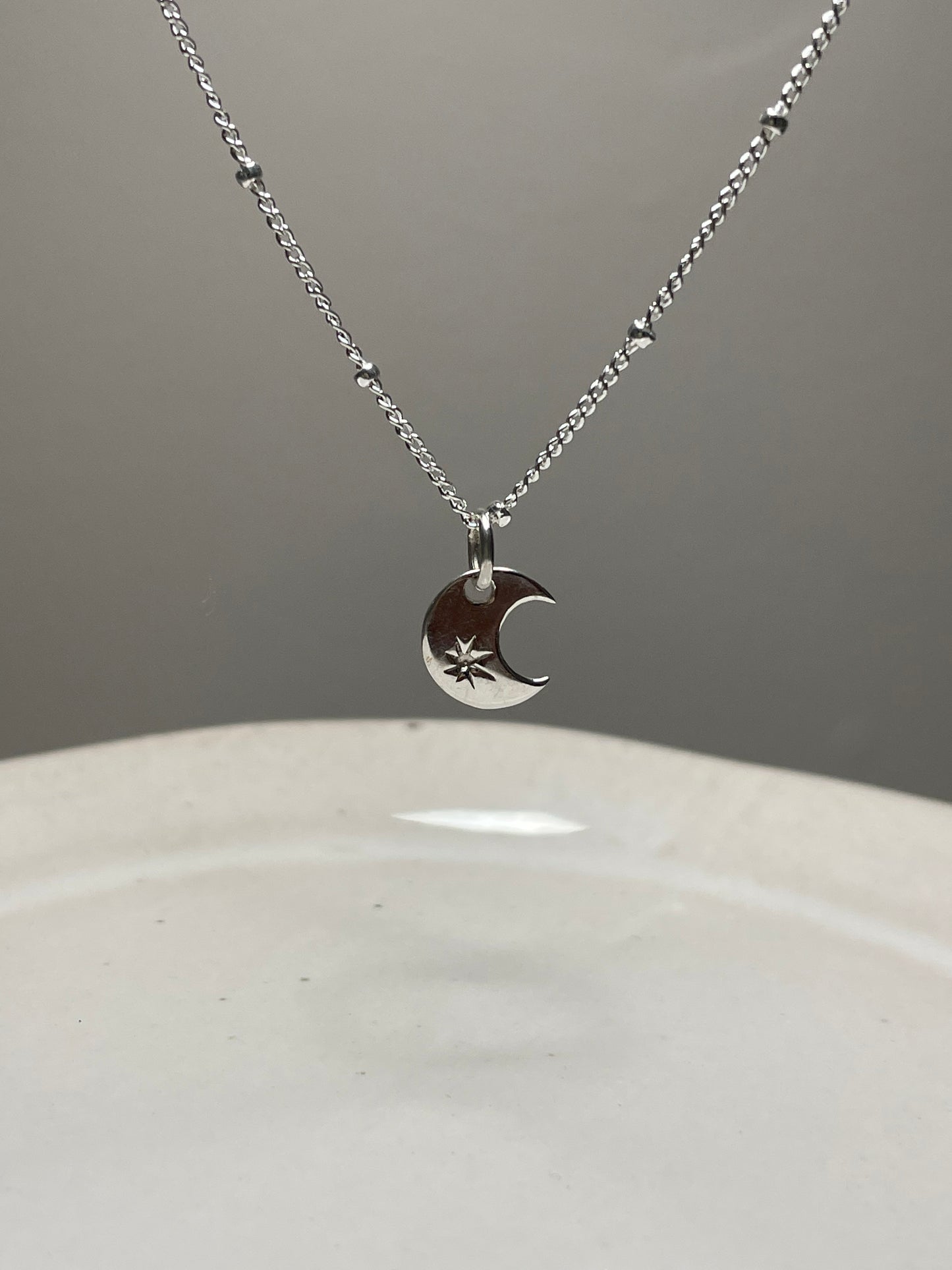 Sterling Silver Crescent Moon Necklace