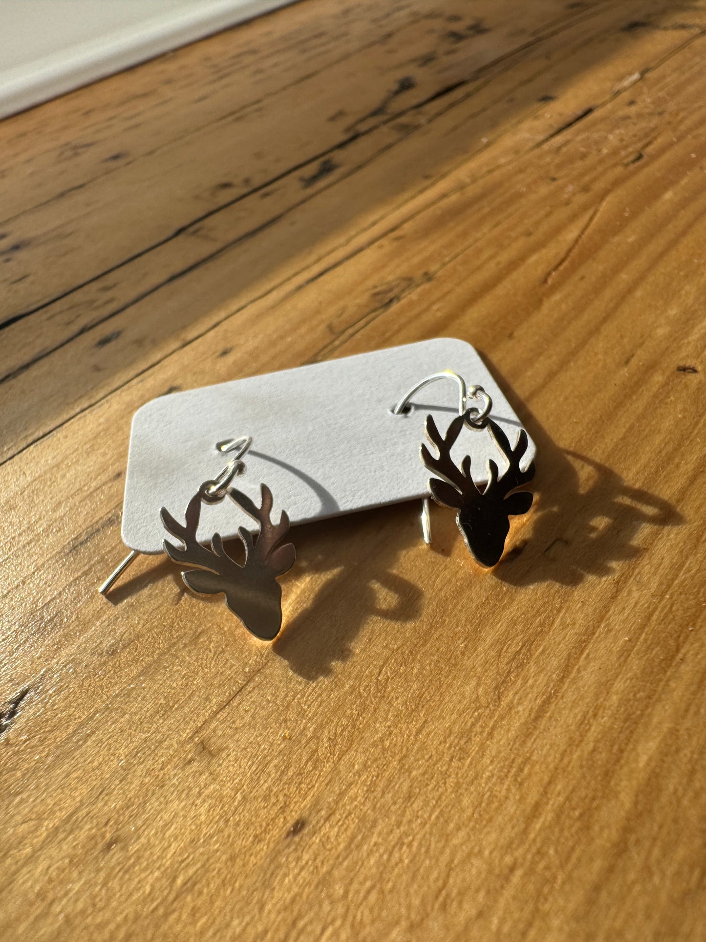 Sterling Silver Stag's Head Earrings