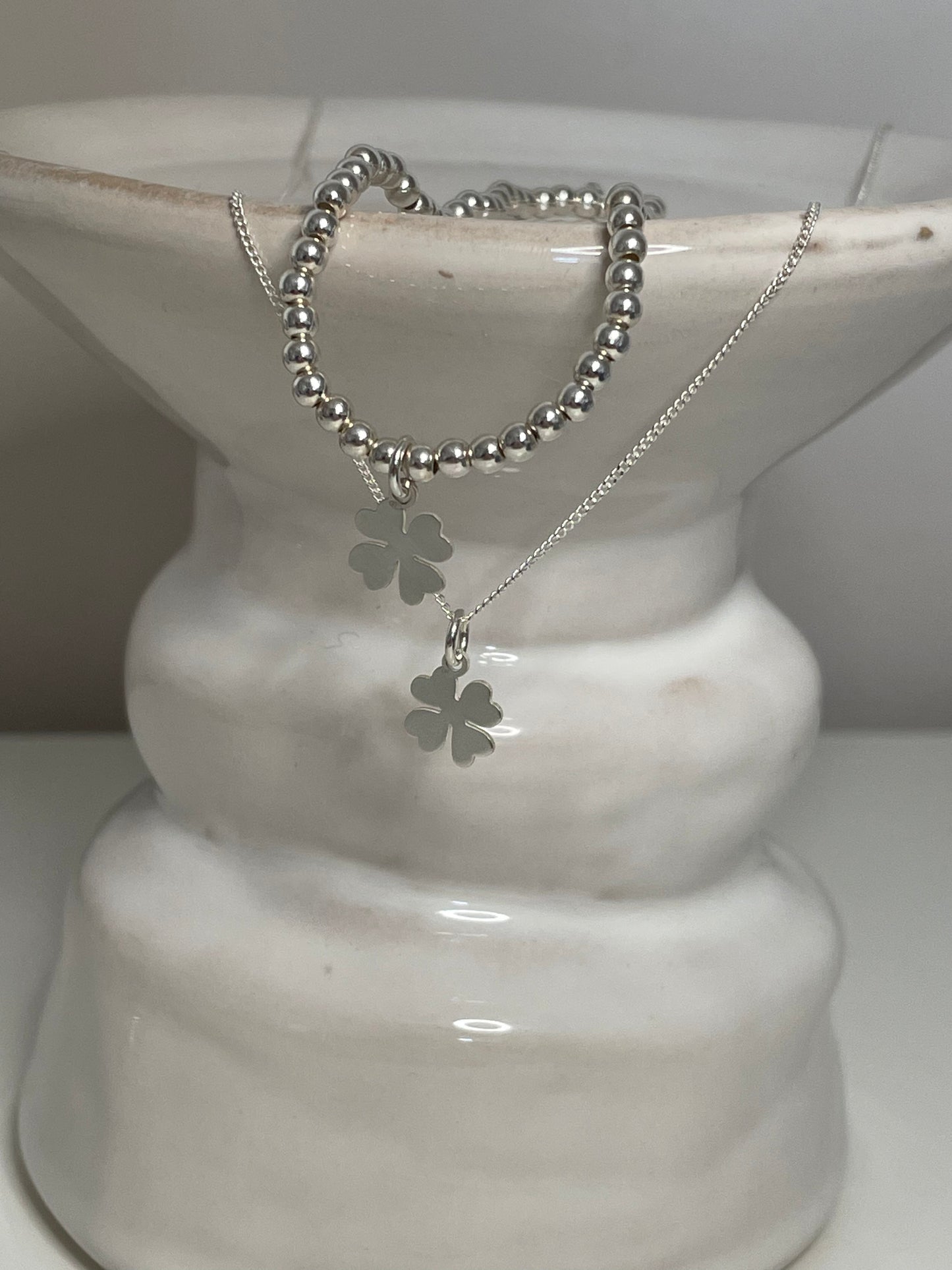 Sterling Silver Four Leaf Clover Bracelet