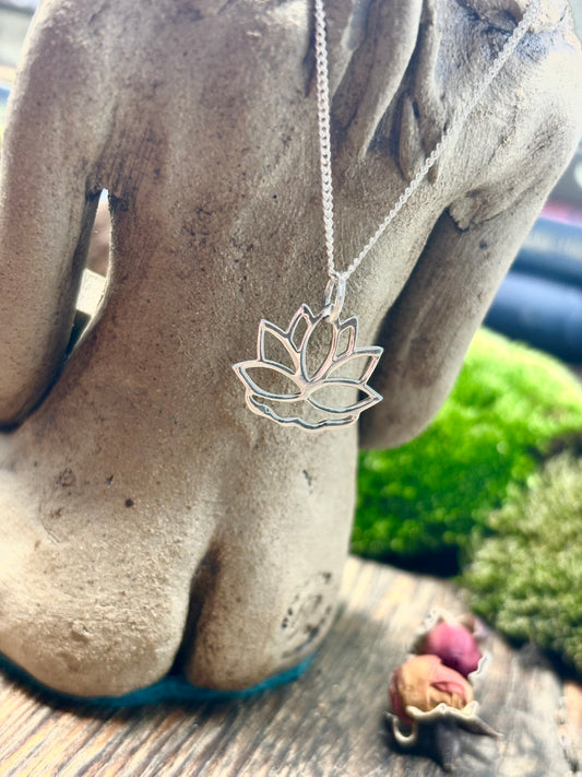 Sterling Silver Lotus Flower Necklace