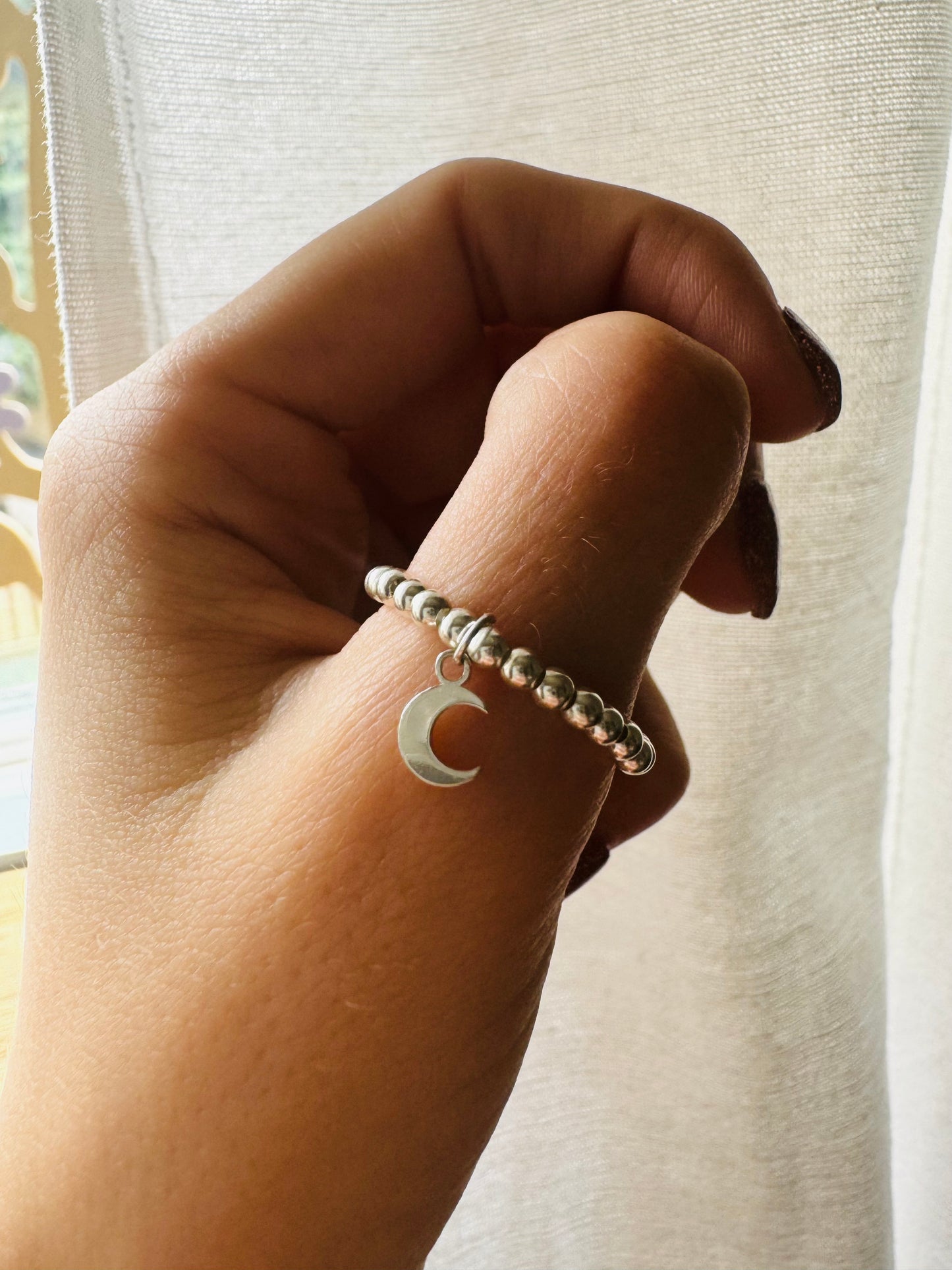 Sterling Silver Moon Ring