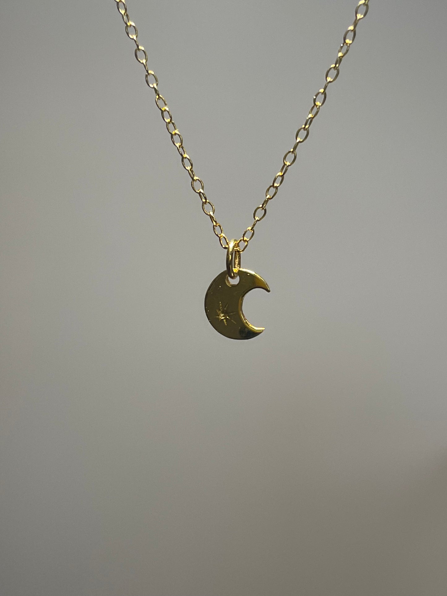 Gold Vermeil Crescent Moon Necklace