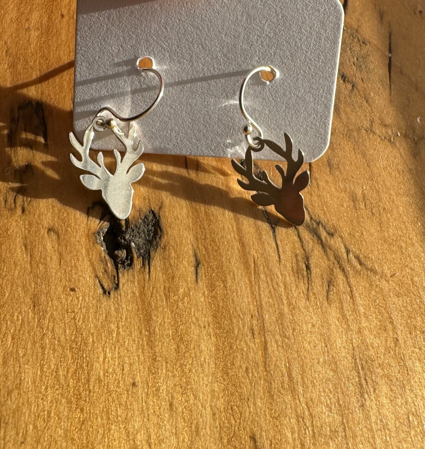 Sterling Silver Stag's Head Earrings