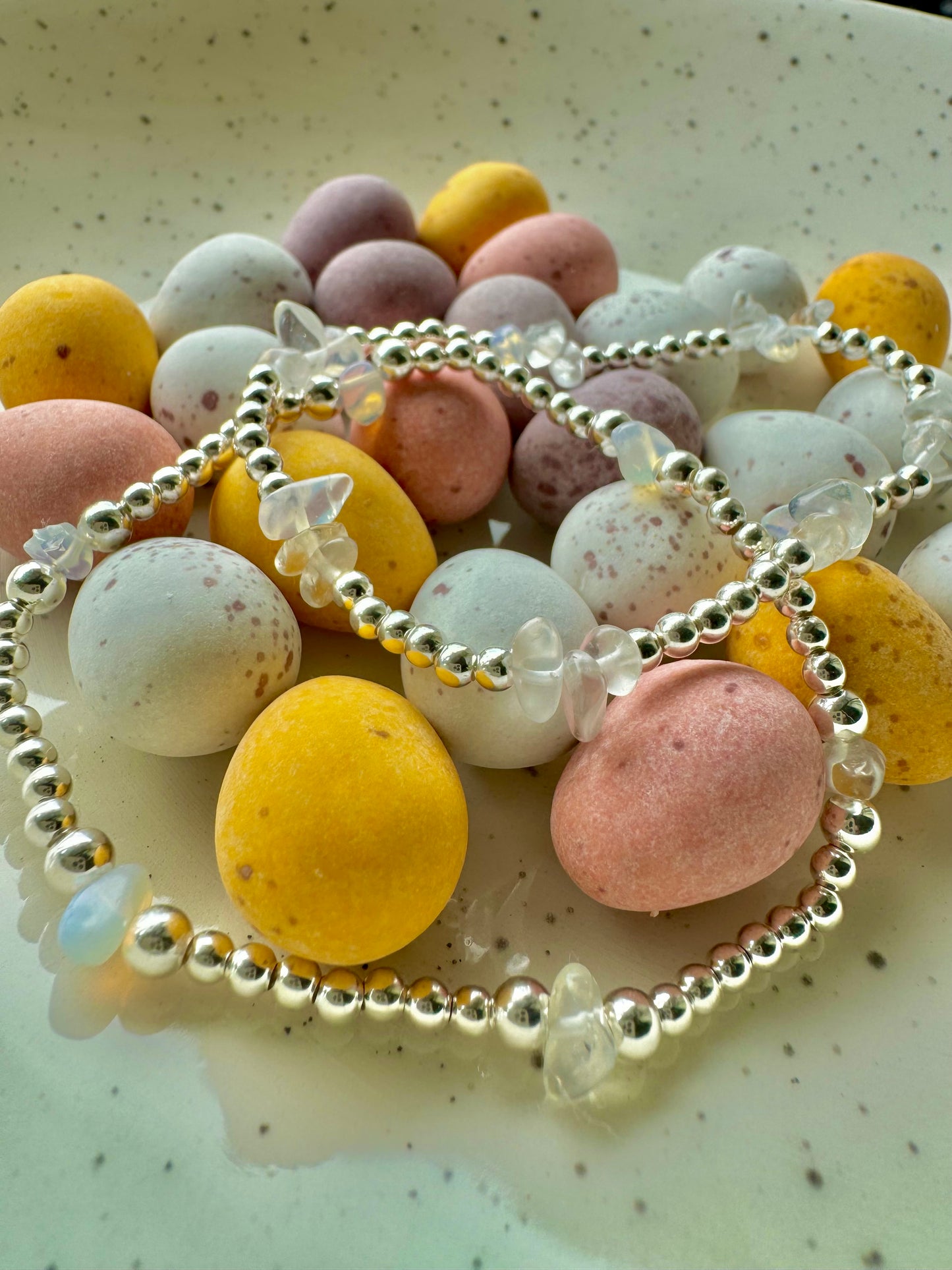 Sterling Silver Bracelet with Opalite gemstone