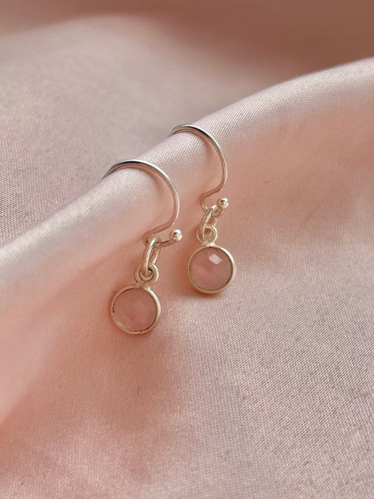 Sterling Silver Rose Quartz Earrings