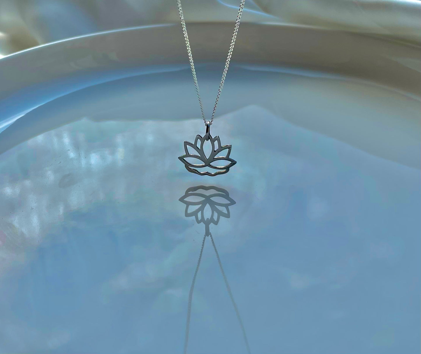 Sterling Silver Lotus Flower Necklace