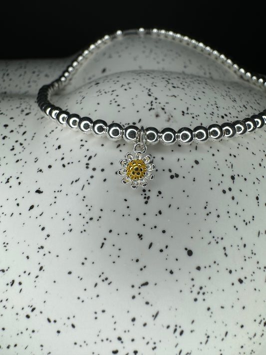 Sterling Silver Daisy Bracelet