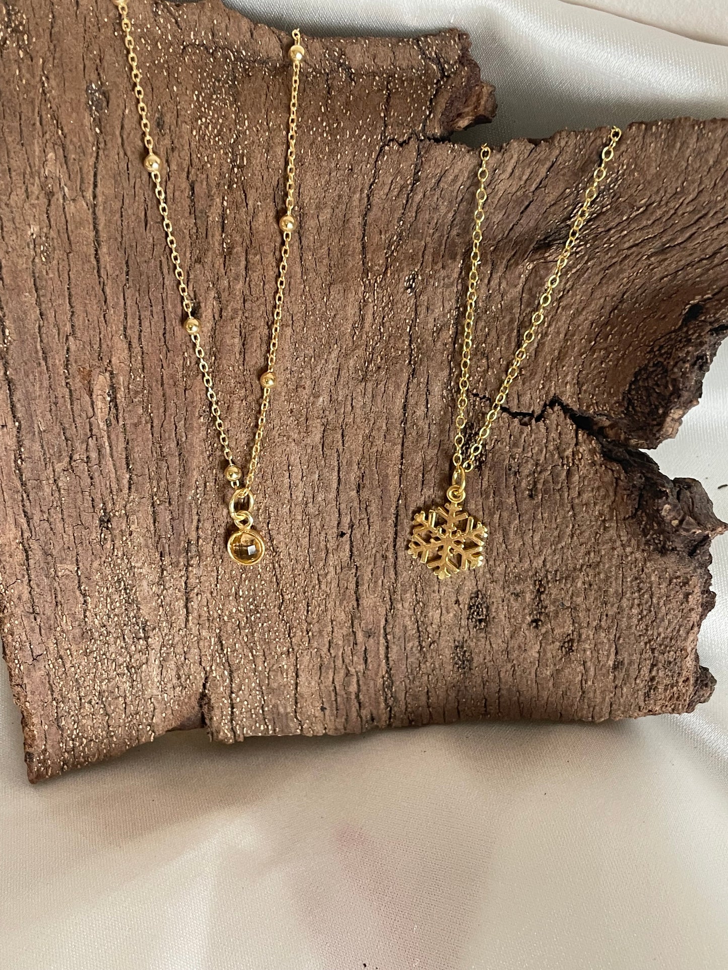 Gold Vermeil Snowflake Necklace