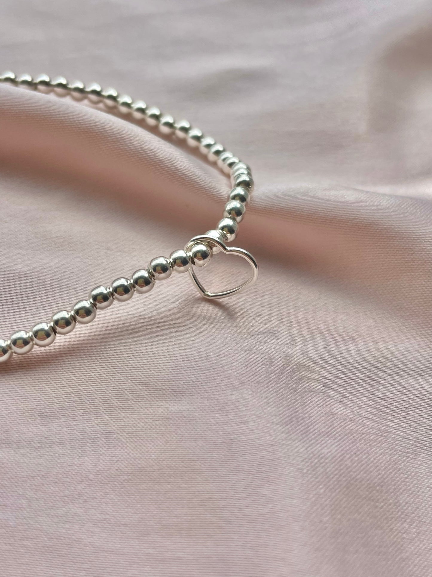 Sterling Silver Open Heart Bracelet