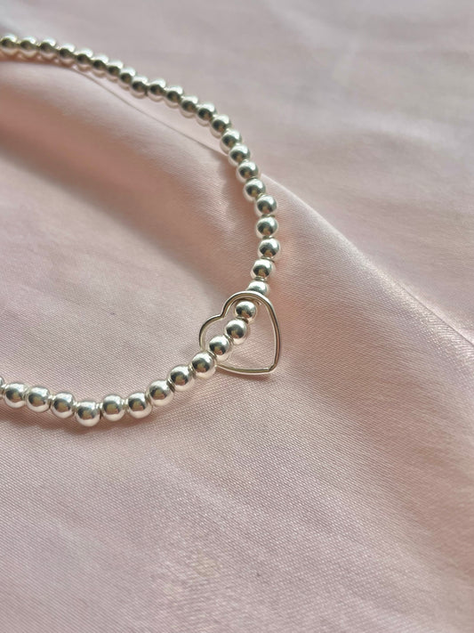 Sterling Silver Open Heart Bracelet