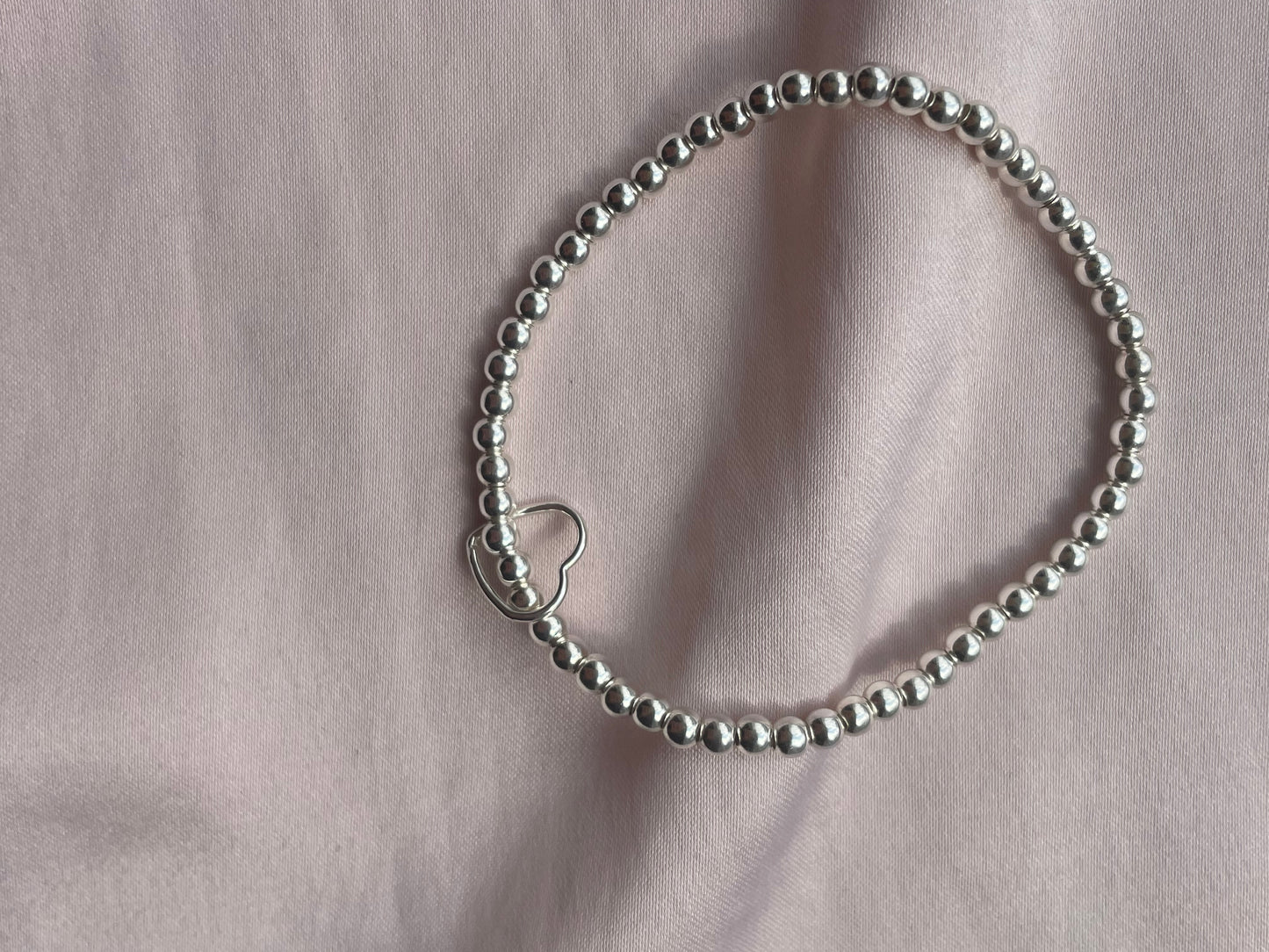 Sterling Silver Open Heart Bracelet