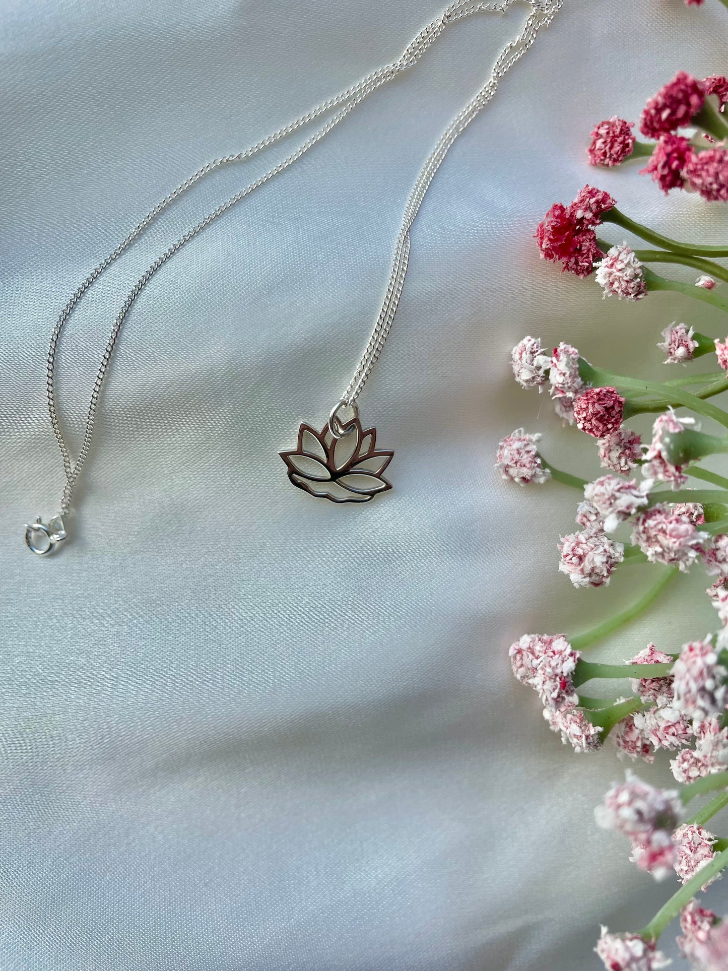 Sterling Silver Lotus Flower Necklace