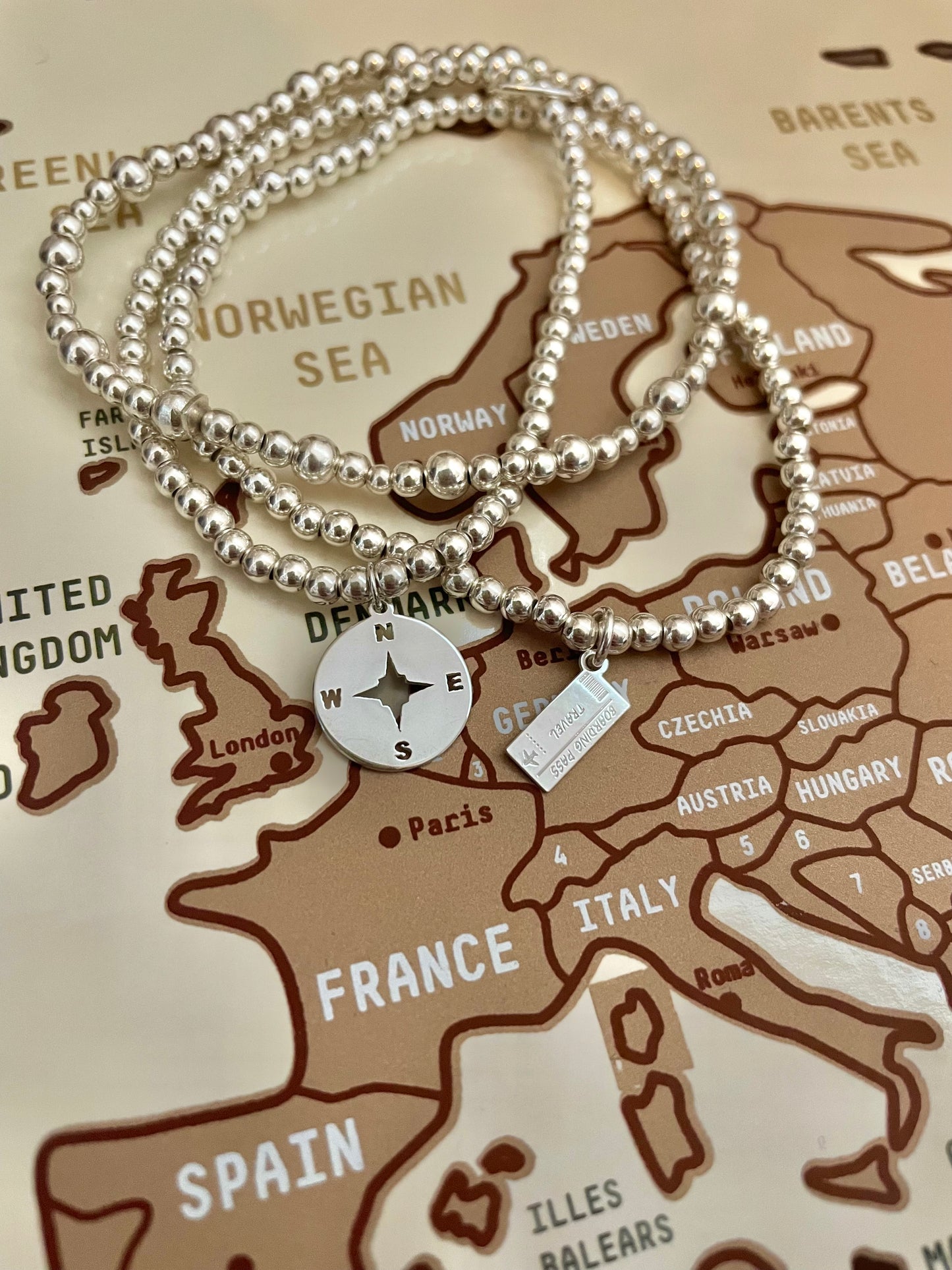 Sterling Silver Travel Ticket Bracelet