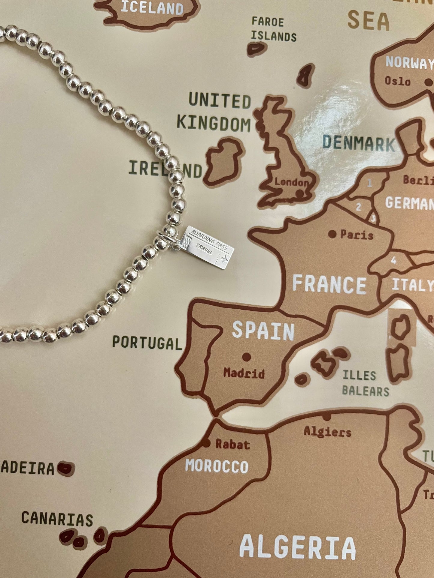 Sterling Silver Travel Ticket Bracelet