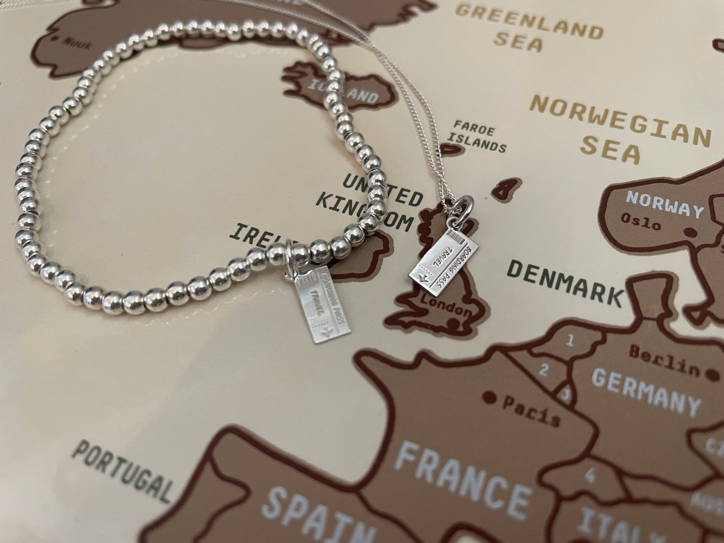 Sterling Silver Travel Ticket Bracelet