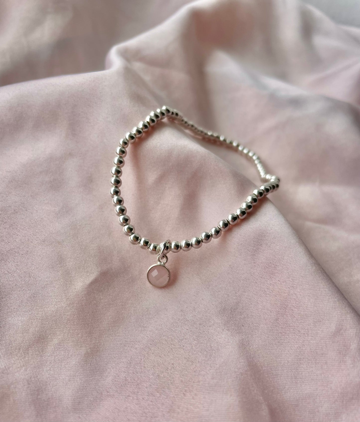 Sterling Silver Rose Quartz Bracelet