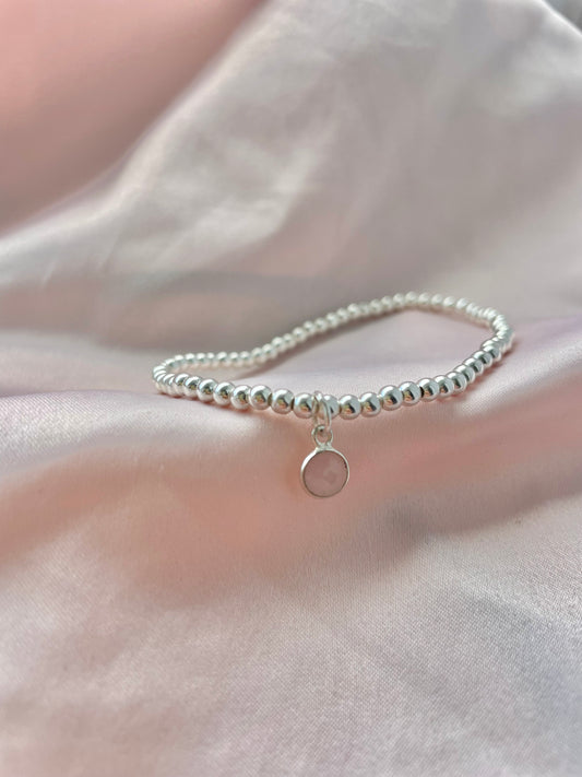 Sterling Silver Rose Quartz Bracelet