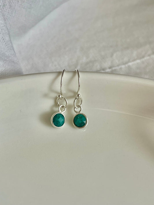 Sterling Silver Emerald Earrings