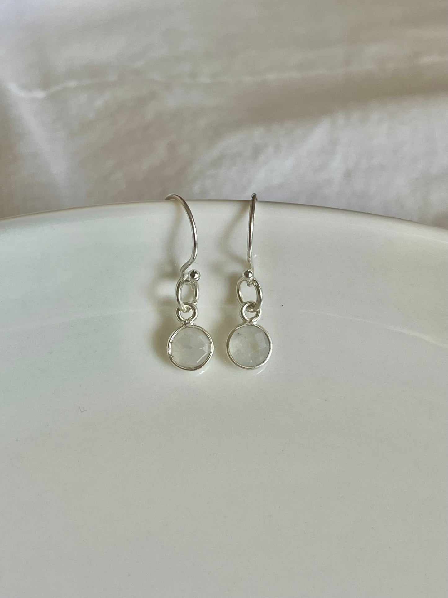 Sterling Silver rainbow moonstone Earrings