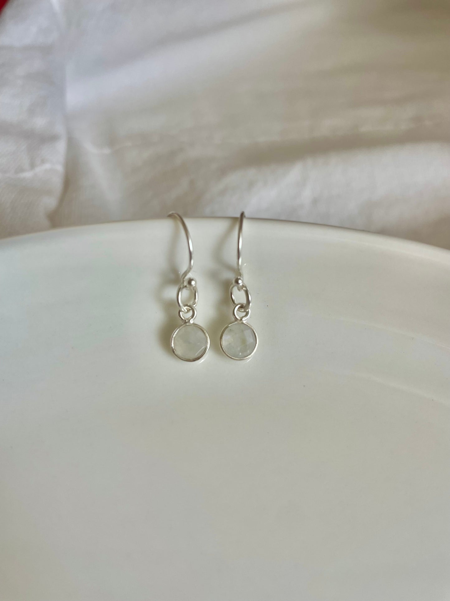 Sterling Silver rainbow moonstone Earrings