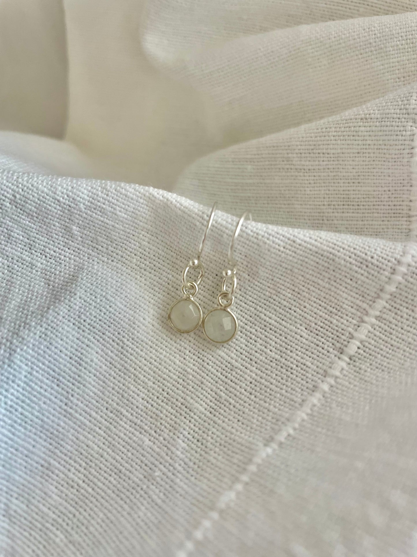 Sterling Silver rainbow moonstone Earrings