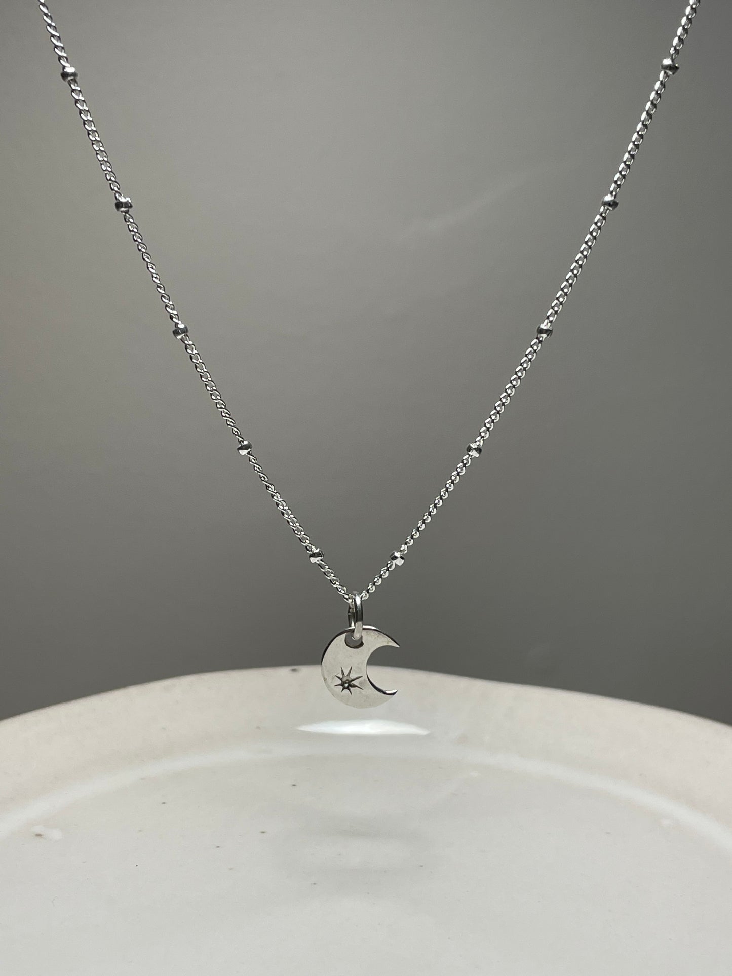 Sterling Silver Crescent Moon Necklace