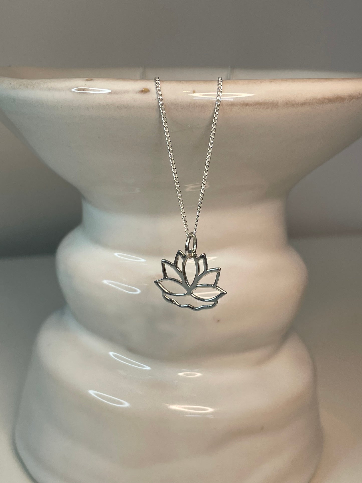 Sterling Silver Lotus Flower Necklace